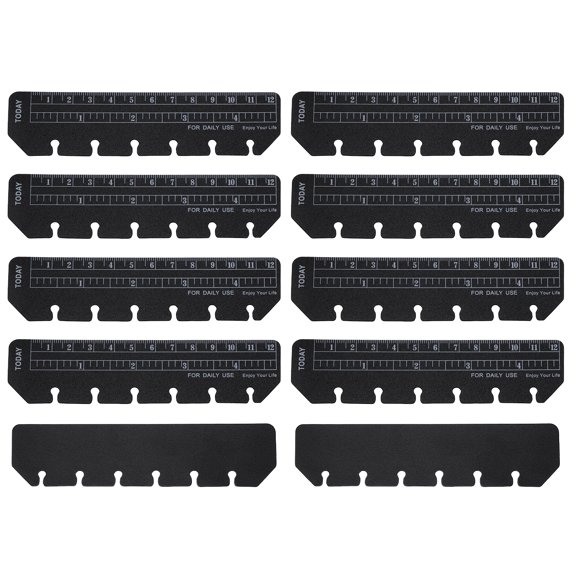 Uxcell Page Marker Ruler, 15 Pcs A7 6 Holes Bookmark Ruler, Plastic Today Page Marker Binder for Notebook, Black