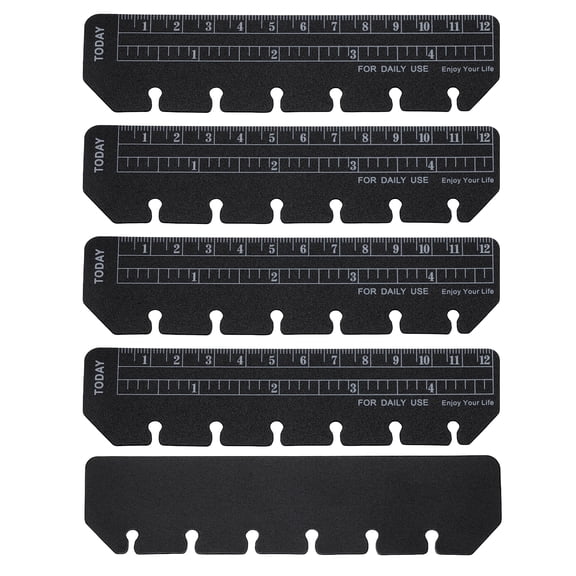 Uxcell Page Marker Ruler, 5 Pcs A7 6 Holes Bookmark Ruler, Plastic Today Page Marker Binder for Notebook, Black