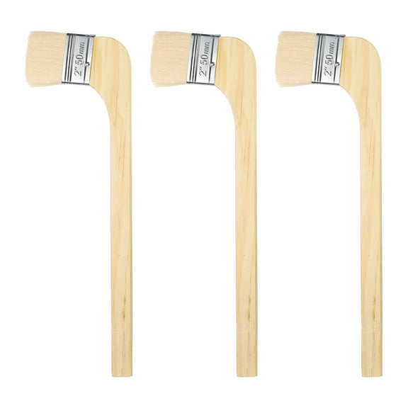 Uxcell Paint Brush 3Pcs 1 Inch Soft Wool Variety Angled Bend Brushes Radiator Paint Brush White