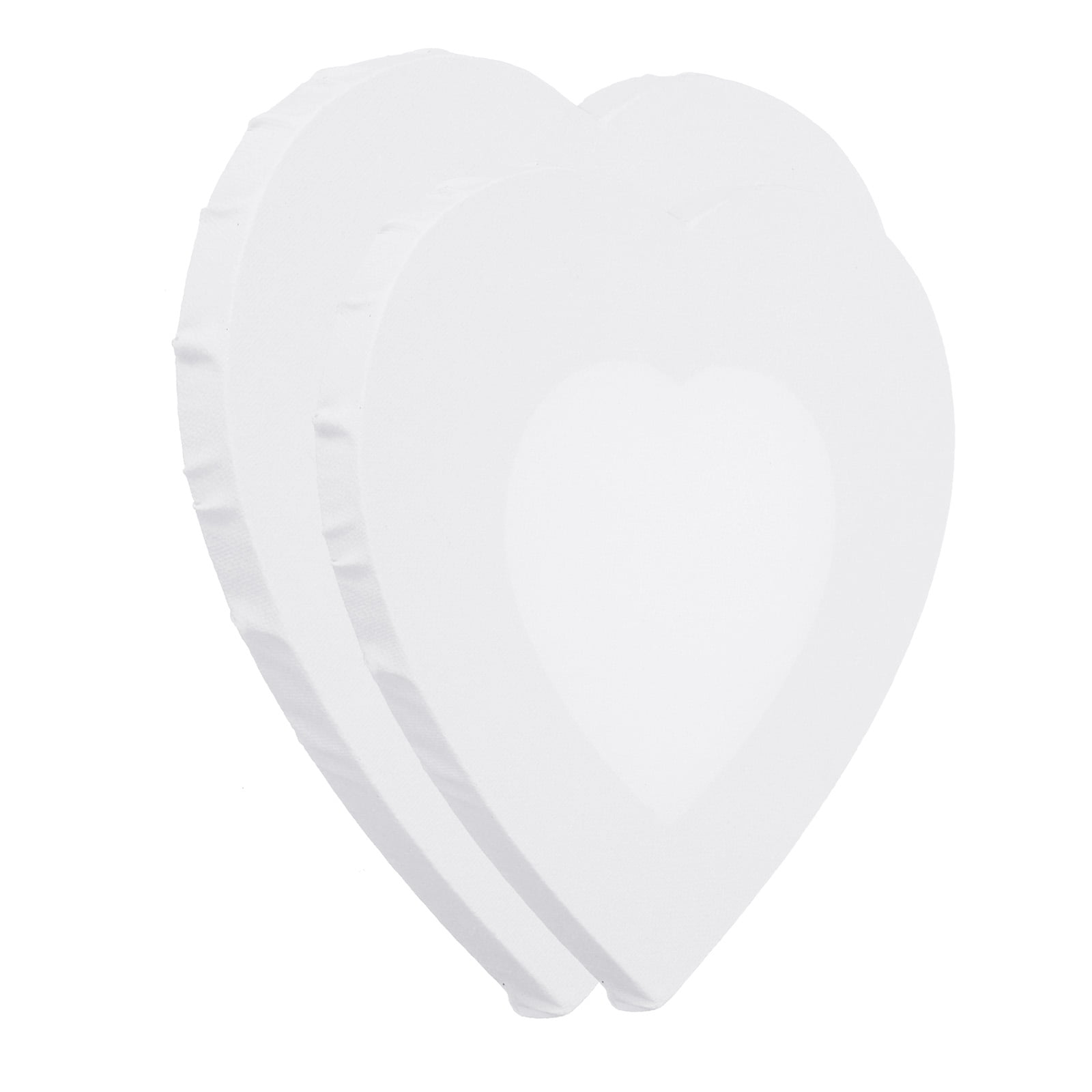 Uxcell Paint Canvases for Painting, 2 Pack 8x8/12x12 Inch Heart-Shaped Wood Frame Stretched Blank Art Board Panels White