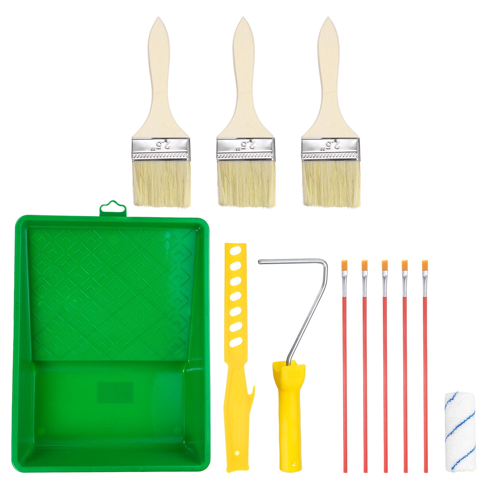 Uxcell Paint Roller Kit, 2.5" Thick Chemical Fiber Paint Brushes, for