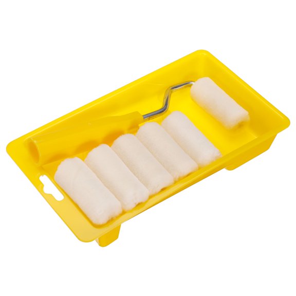 Uxcell Paint Roller Kit, 2Inch Wool Paint Rollers, Paint Tray, 17cm Length Frame 8 Pack