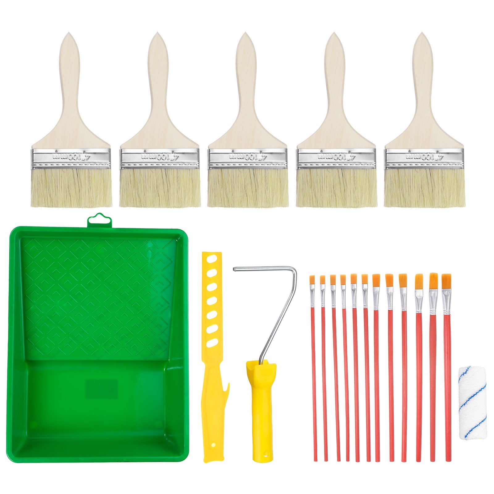 Uxcell Paint Roller Set, 4" Chemical Fiber Painting Brushes for Walls