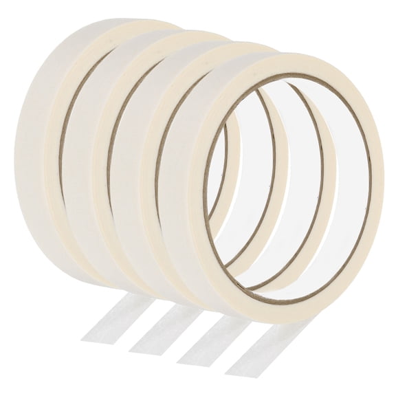 Uxcell Painters Tape, 4 Roll 22 Yard x 0.6 Inch Multi-Surface Adhesive No Residue Masking Master Tape, Beige