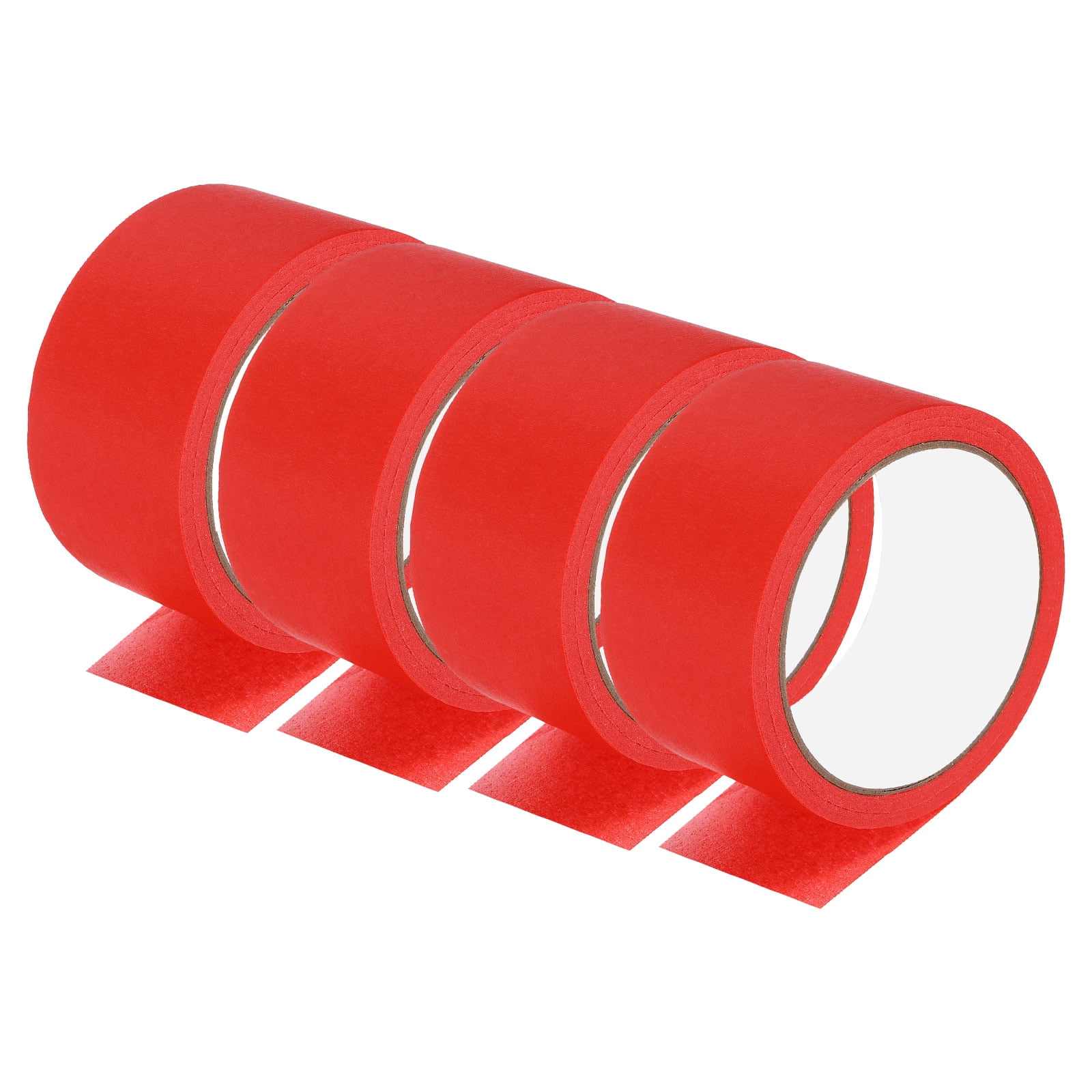 Uxcell Painters Tape, 4 Roll 22 Yard x 2 Inch Multi-Surface Adhesive No Residue Masking Master Tape, Red