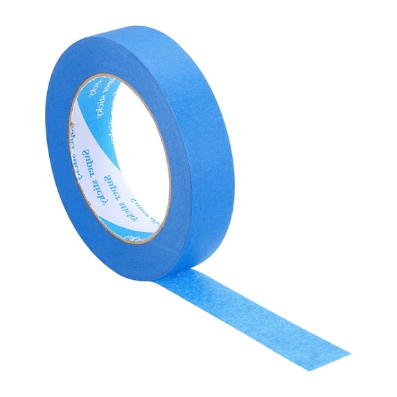 Uxcell Painters Tape, High Temperature Resistant Paint Masking Tape Adhesive for Wall Painting Craft Arts Decoration Drafting Blue 0.98 Inch x 55 Yards
