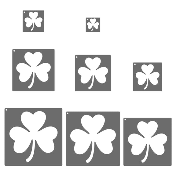 Uxcell Painting Stencils, 16 Pcs Shamrock Stencils Reusable Plastic Kit for Painting on Wall, Wood, Fabric