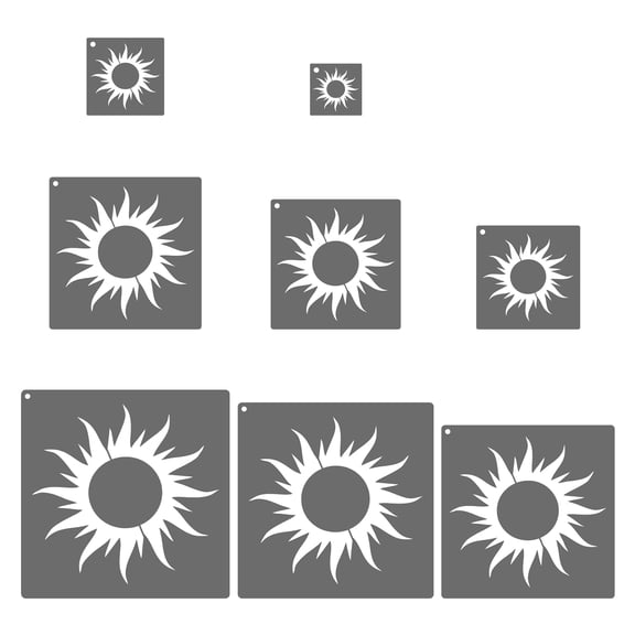 Uxcell Painting Stencils, 16 Pcs Sun B Stencils Reusable Plastic Kit for Painting on Wall, Wood, Fabric