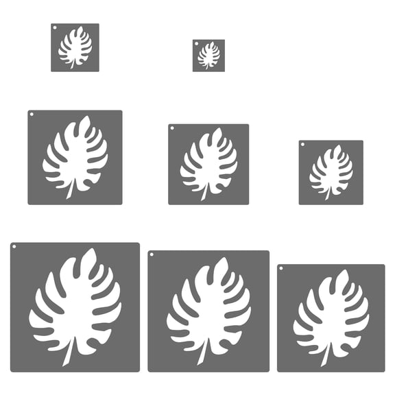 Uxcell Painting Stencils, 16 Pcs Tortoiseshell Leaf B Stencils Reusable Plastic Kit for Painting on Wall, Wood, Fabric