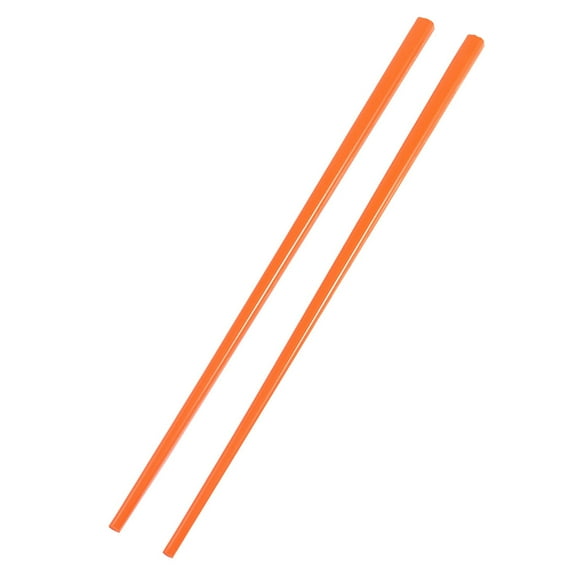 Uxcell Pair 8.5" Length Orange Plastic Tapered Chinese Chopsticks Cutlery