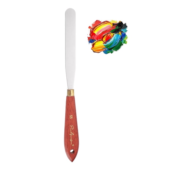 Uxcell Palette Knife Painting, 9.2" Stainless Steel Spatula Palette Oil Paint Metal knife Wood Handle Painting Supply for Acrylic Canvas, Mixing, Spreading, Mahogany Finish(Diamond)