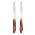 thumbnail image 1 of Uxcell 2pcs Palette Knife Painting Tool 4.13" x 0.67" Stainless Steel Teardrop Blade 8.46" Length Spatula Painting Pallet knife with Hole Beech Wood Handle for Acrylic Canvas, Red/Silver, 1 of 7