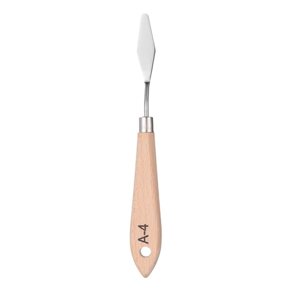 Uxcell Palette knive Painting Tool 7.09" Stainless Steel Blade Spatula Painting Pallet Knife with Hole Design Wood Handle for Oil Acrylic Canvas Color Mixing