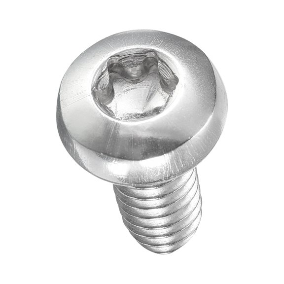 Pan Head Torx Security Screws Bolts (M6-1x10mm) 40Pcs, Button Torx Head Machine Screws 304 Stainless Steel - for Furniture Woodworking Project, Silver Tone
