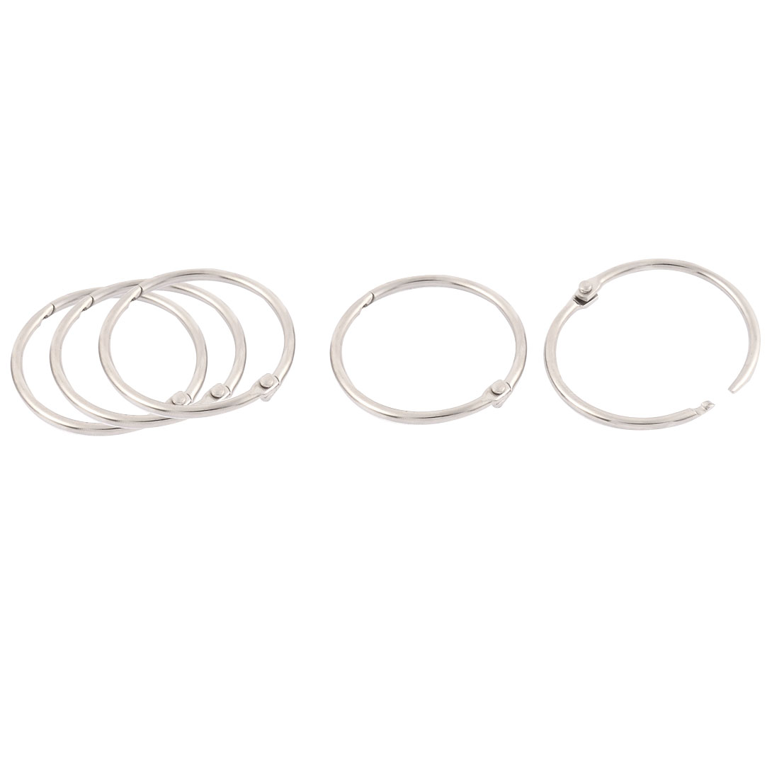 Uxcell Paper Book Files O Shaped Loose Leaf Rings Keyring 40mm Inner ...