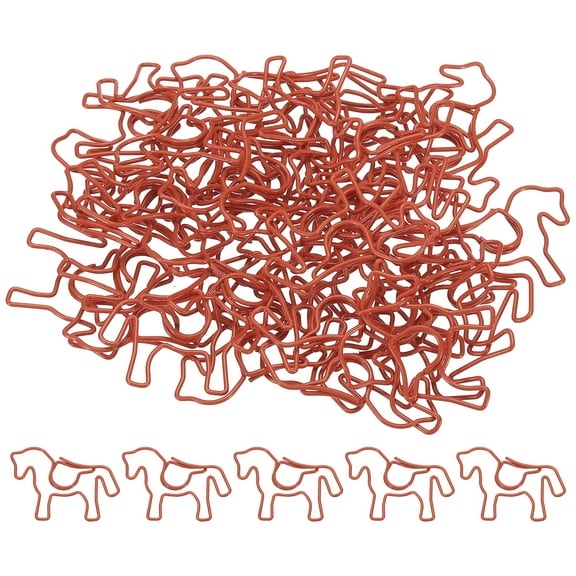 Uxcell Paper Clip Horse Animal-Shaped Cute Decorative Fun Clips Bookmarks with Box 1.4 Inch Red, Pack of 40
