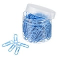thumbnail image 1 of Uxcell 200 Pcs Metal Gem clip Small Size Vinyl Coated to Prevent Tearing Pages 28 x 8 mm Blue, 1 of 6