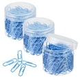 thumbnail image 1 of Uxcell Paper Clips 1.1 Inch Vinyl Coated with Box for Office Home Blue Count 600, 1 of 6