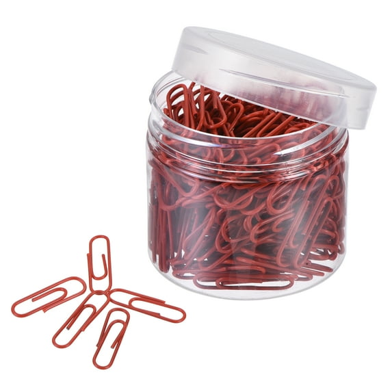 Uxcell 200 Pcs Metal Gem clip Small Size Vinyl Coated to Prevent Tearing Pages 28 x 8 mm Red