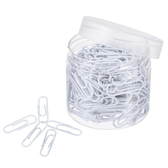 Uxcell 200 Pcs Metal Gem clip Small Size Vinyl Coated to Prevent Tearing Pages 28 x 8 mm White