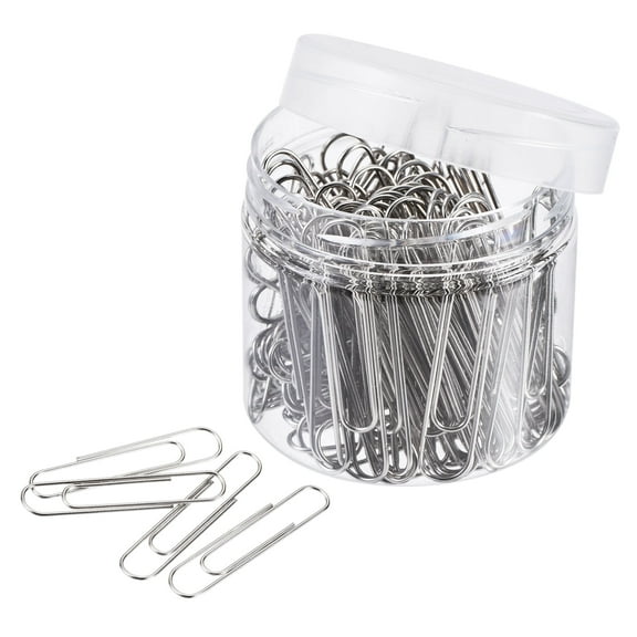 Uxcell Paper Clips 2 Inch Sturdy Metal with Box for Office Home Silver Tone Count 100