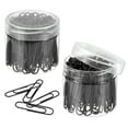 thumbnail image 1 of Uxcell Paper Clips 2 Inch Vinyl Coated with Box for Office Home Black Count 200, 1 of 6