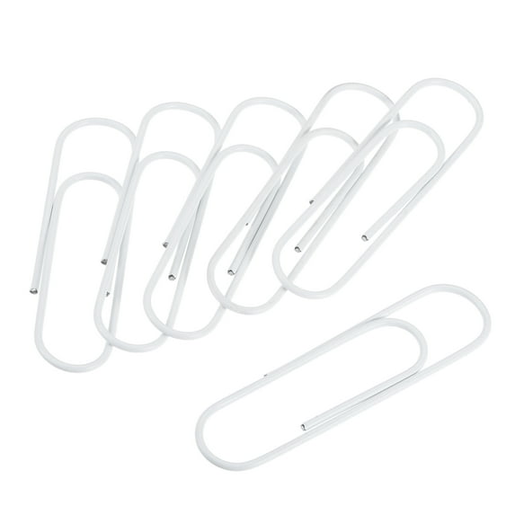 Uxcell Paper Clips 3.9 Inch Vinyl Coated for Office Home White Count 20