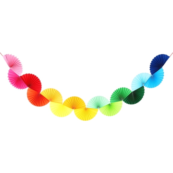 Uxcell Paper Fan Garland, 5.25ft Paper Garland Hanging Decorations Set Party Hanging Decorations Fans for Birthday Parties Holiday Ornaments Family Gatherings Weddings, Colorful