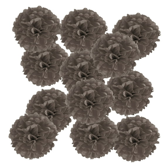 Uxcell Paper Pom Poms, Paper Flower Ball Kit for Birthday Bachelorette Wedding Shower Bridal Party Decoration Coffee Brown 3.94 x 3.94 Inch