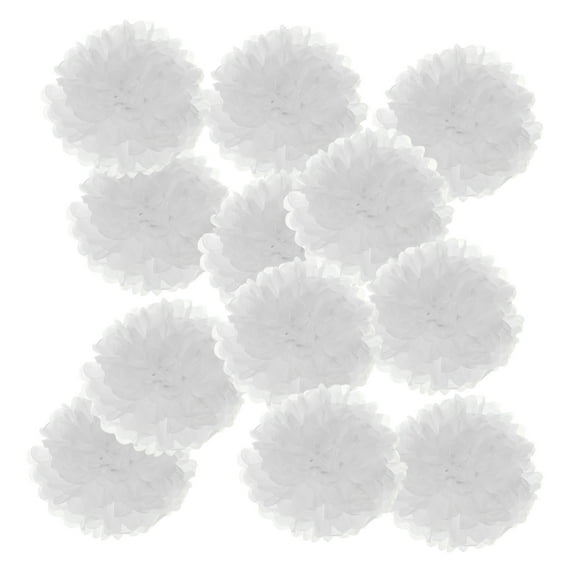 Uxcell Paper Pom Poms, Paper Flower Ball Kit for Birthday Bachelorette Wedding Shower Bridal Party Decoration DIY Art Craft White 9.84 x 9.84 Inch