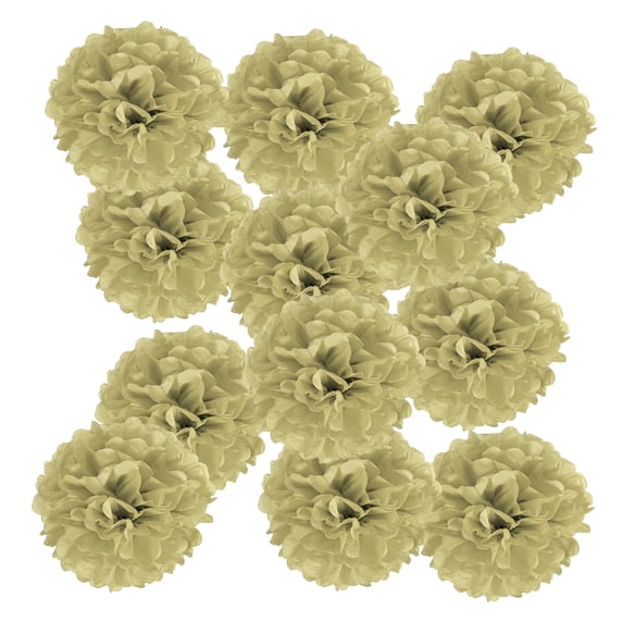 Uxcell Paper Pom Poms, Paper Flower Ball Kit for Birthday Bachelorette Wedding Shower Bridal Party Decoration Gold 3.94 x 3.94 Inch