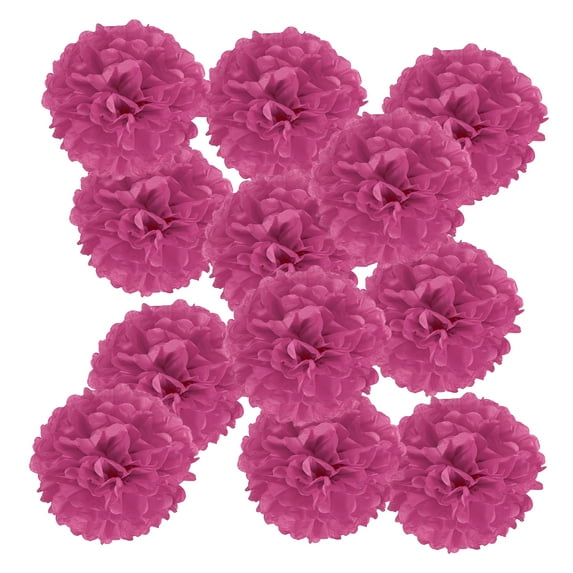 Uxcell Paper Pom Poms, Paper Flower Ball Kit for Birthday Bachelorette Wedding Shower Bridal Party Decoration Rose Red 5.91 x 5.91 Inch