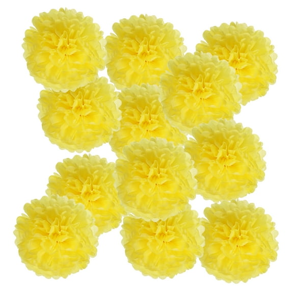 Uxcell Paper Pom Poms, Paper Flower Ball Kit for Birthday Bachelorette Wedding Shower Bridal Party Decoration Yellow 3.94 x 3.94 Inch