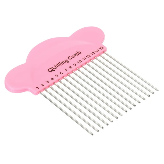 Uxcell Paper Quilling Tool Comb Origami Carding Holder Create Strip Loops, Pink