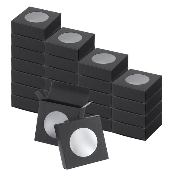 Uxcell Paper Soap Boxes, 24 Pcs 3" x 1.2" x 2.8" Kraft Square Paper Boxes, Black