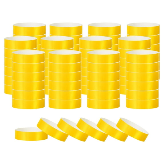 Uxcell Paper Wristbands for Events, Neon Party Wrist Bands, Colored Waterproof Concert Identification Wristbands Yellow