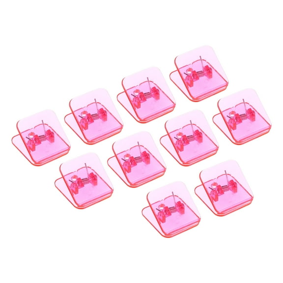 Uxcell Paper and Bag Clips,10Pack Square Clamps Snacks Bag Clips,Transparent Pink