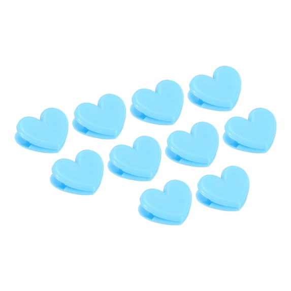 Uxcell Paper and Bag Clips,20Pack Heart Shape Clamps Snacks Bag Clips,Blue