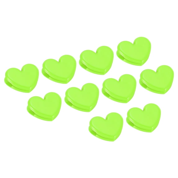 Uxcell Paper and Bag Clips,20Pack Heart Shape Clamps Snacks Bag Clips,Green