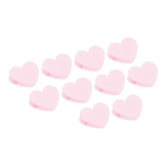 Uxcell Paper and Bag Clips,20Pack Heart Shape Clamps Snacks Bag Clips,Pink