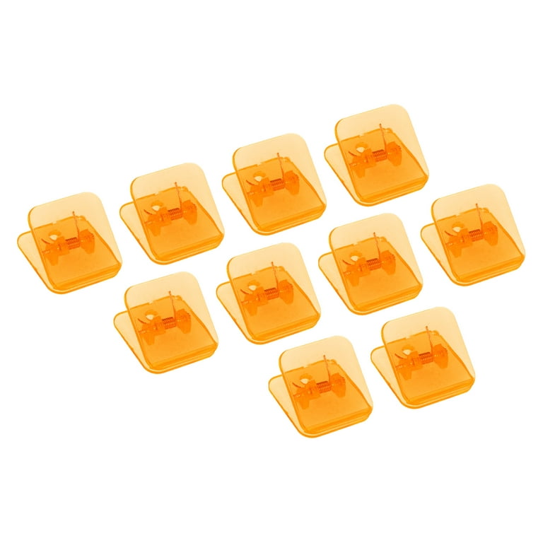Uxcell Paper and Bag Clips,20Pack Square Clamps Snacks Bag Clip,Transparent  Orange