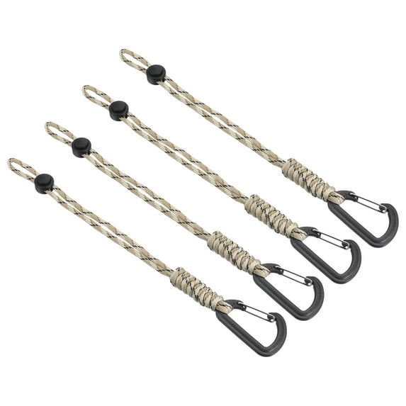 Uxcell Paracord Braided Keychains with Clips Braided Adjustable Lanyard, Camo Apricot 4 Pack