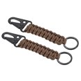 thumbnail image 1 of Uxcell Paracord Keychain, 2 Pack Braided Lanyard Key Clip Survival Keychains Brown, 1 of 6