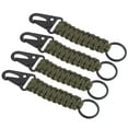 thumbnail image 1 of Uxcell Paracord Keychain, 4 Pack Braided Lanyard Key Clip Survival Keychains Green, 1 of 6