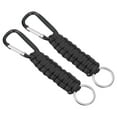 thumbnail image 1 of Uxcell Paracord Keychains Braided Paracord Keychain Clip Paracord Lanyard with D Hook Clip Black 2 Pcs, 1 of 6