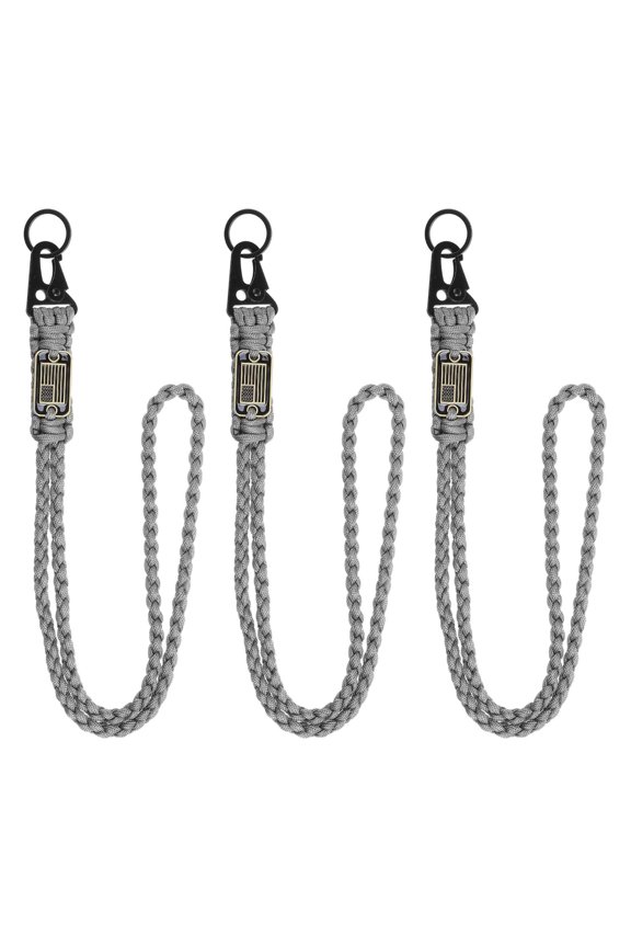 Paracord Lanyards, Heavy Duty Keychain Lanyards Gray