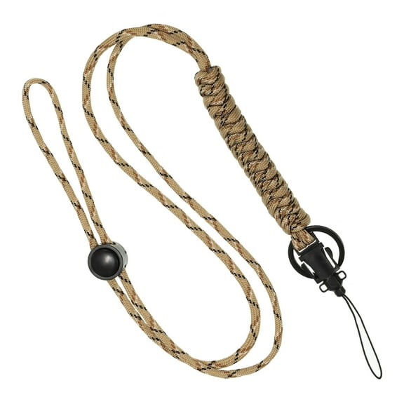 Uxcell Paracord Lanyard Braided Lanyard Necklace Keychain Adjustable Badge Lanyard Desert Camo