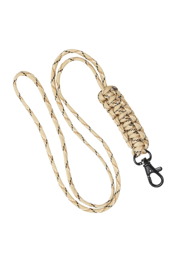 Paracord Lanyard Braided Lanyard Necklace Keychain Badge Lanyard with Alloy Clip Desert Camo