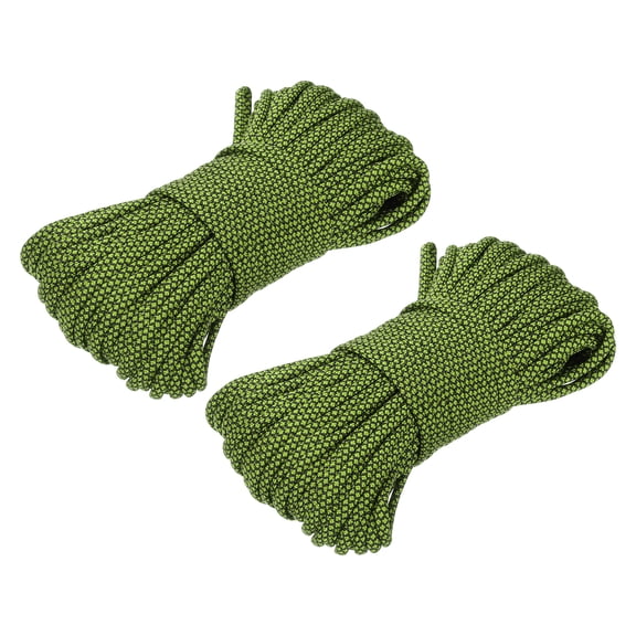 Uxcell Paracord, Parachutes Cord Spool Survival Strong Rope String for Camping Hiking Fish Green/Black