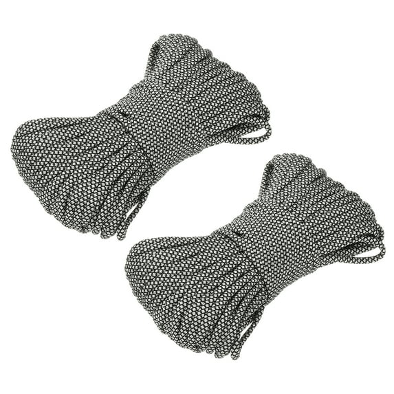 Uxcell Paracord, Parachutes Cord Spool Survival Strong Rope String for Camping Hiking Fish White/Black